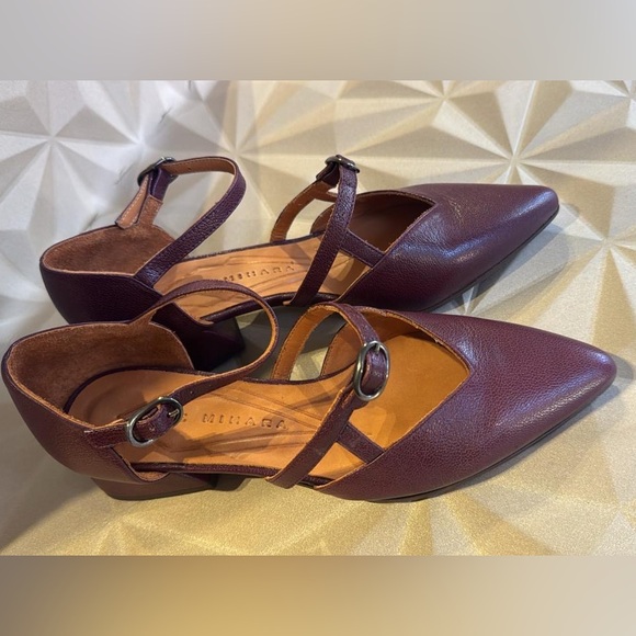 Chie Mihara Shoes - Chie Mihara plum Women's Pointed leather Slingback Mary Jane’s
